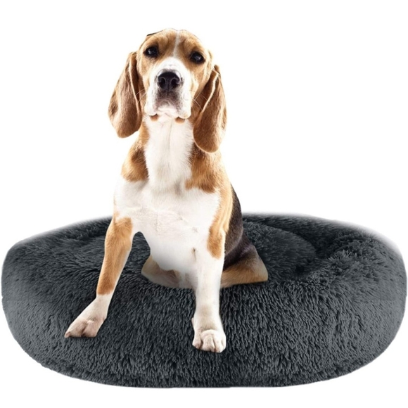 Pitpet Luxury Shag Dog Bed. Super Soft, Calming Donut Cuddler Bed. 27.5" X 27.5